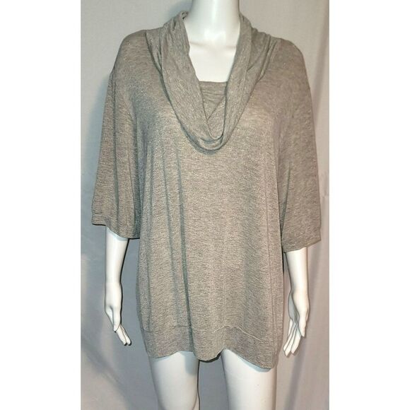 Cato Tops - Cato Gray Cowl Neck Top